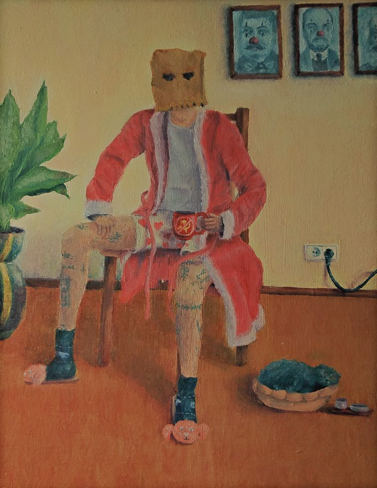 "Socialist-realism" 25x30 cm Öl auf Malkarton 2021
