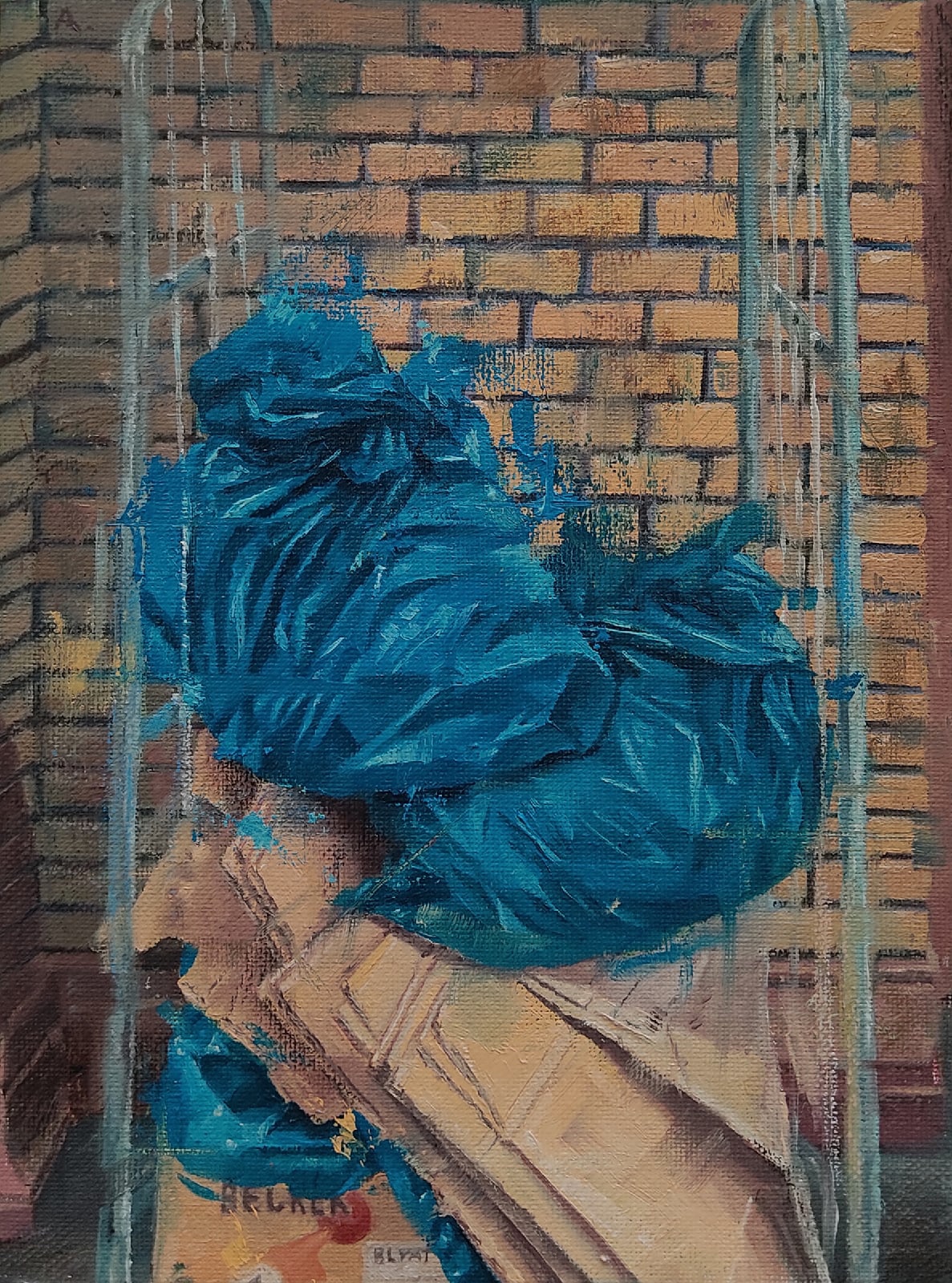 "Müll#1" 24x18 cm Öl auf Malkarton 2023